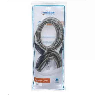 MANHATTAN Kabel USB-A do USB-B, 15 m, črn