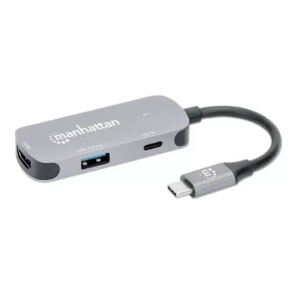 MANHATTAN Priključna postaja USB-C 3in1, 1xHDMI, 1xUSB-C, 1xUSB, siva MANHATTAN Priključna postaja USB-C 3in1, 1xHDMI, 1xUSB-C, 1xUSB, siva