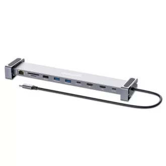 MANHATTAN Priključna postaja USB-C 10v1, 2xHDMI, 2xUSB-C, 3xUSB, 1xRJ45, bralnik kartic SD, siva MANHATTAN Priključna postaja USB-C 10v1, 2xHDMI, 2xUSB-C, 3xUSB, 1xRJ45, bralnik kartic SD, siva