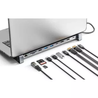 MANHATTAN Priključna postaja USB-C 10v1, 2xHDMI, 2xUSB-C, 3xUSB, 1xRJ45, bralnik kartic SD, siva MANHATTAN Priključna postaja USB-C 10v1, 2xHDMI, 2xUSB-C, 3xUSB, 1xRJ45, bralnik kartic SD, siva