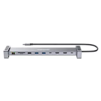MANHATTAN Priključna postaja USB-C 10v1, 2xHDMI, 2xUSB-C, 3xUSB, 1xRJ45, bralnik kartic SD, siva MANHATTAN Priključna postaja USB-C 10v1, 2xHDMI, 2xUSB-C, 3xUSB, 1xRJ45, bralnik kartic SD, siva