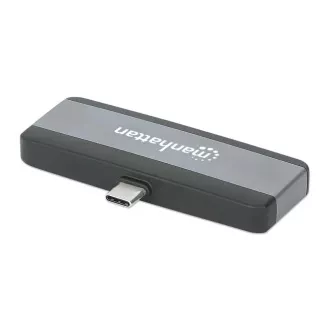 MANHATTAN Priključna postaja USB-C 4v1, 1xHDMI, 1xUSB-C, 1xUSB, 1x3,5 mm, siva