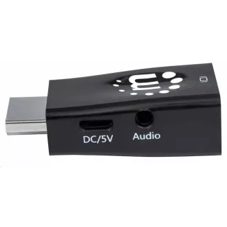 Adapter Manhattan HDMI za VGA, mikro pretvornik, HDMI moški za VGA ženski, zvok, črn
