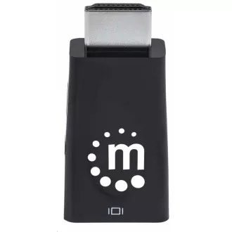 Adapter Manhattan HDMI za VGA, mikro pretvornik, HDMI moški za VGA ženski, zvok, črn