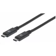 Manhattan USB-C kabel, USB 3.1 Gen 2, USB-C moški do USB-C moški, 10 Gbps, 5 A, 1 m, črn