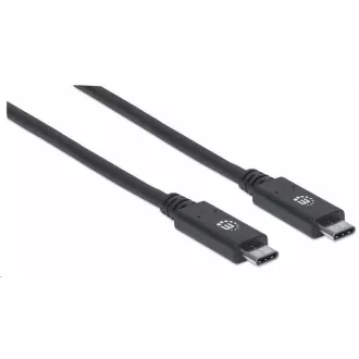 Manhattan USB-C kabel, USB 3.1 Gen 2, USB-C moški do USB-C moški, 10 Gbps, 5 A, 1 m, črn