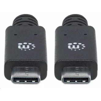 Manhattan USB-C kabel, USB 3.1 Gen 2, USB-C moški do USB-C moški, 10 Gbps, 5 A, 1 m, črn