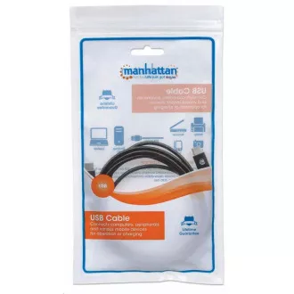 Manhattan USB-C kabel, USB 3.1 Gen 2, USB-C moški do USB-C moški, 10 Gbps, 5 A, 1 m, črn
