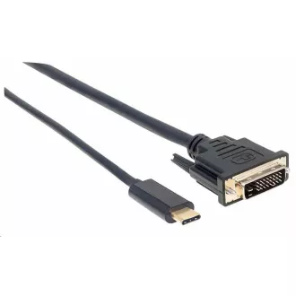 Manhattan kabel USB-C do DVI, 2 m, črn