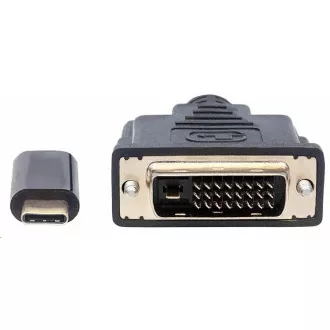 Manhattan kabel USB-C do DVI, 2 m, črn