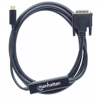 Manhattan kabel USB-C do DVI, 2 m, črn