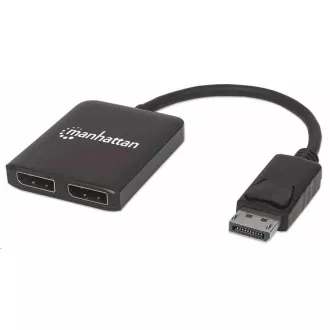 Manhattan Hub, vozlišče MST, DisplayPort na dvojni DisplayPort (M/F), 4K@30Hz, črno Manhattan Hub, vozlišče MST, DisplayPort na dvojni DisplayPort (M/F), 4K@30Hz, črno