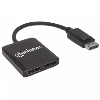 Manhattan Hub, vozlišče MST, DisplayPort na dvojni DisplayPort (M/F), 4K@30Hz, črno Manhattan Hub, vozlišče MST, DisplayPort na dvojni DisplayPort (M/F), 4K@30Hz, črno