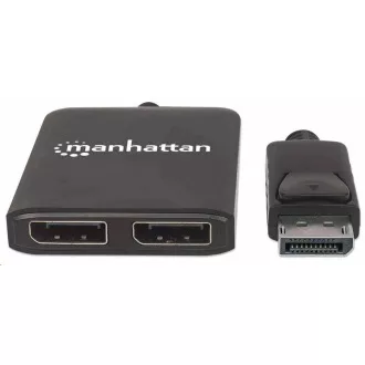Manhattan Hub, vozlišče MST, DisplayPort na dvojni DisplayPort (M/F), 4K@30Hz, črno Manhattan Hub, vozlišče MST, DisplayPort na dvojni DisplayPort (M/F), 4K@30Hz, črno