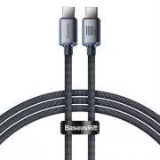 Baseus Crystal Shine Series USB-C / USB-C 100W 1, 2m polnilni / podatkovni kabel, črn