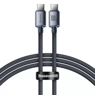 Baseus Crystal Shine Series USB-C / USB-C 100W 1, 2m polnilni / podatkovni kabel, črn Baseus Crystal Shine Series USB-C / USB-C 100W 1, 2m polnilni / podatkovni kabel, črn