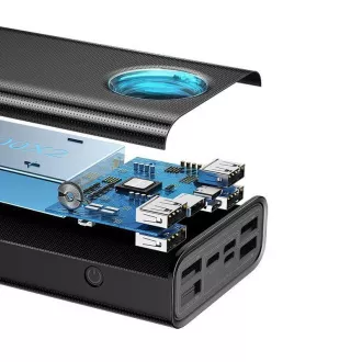 Baseus Amblight powerbank z digitalnim zaslonom QC 30000mAh Overseas Edition   kabel Type-C/Type-C 100W 1m, črna