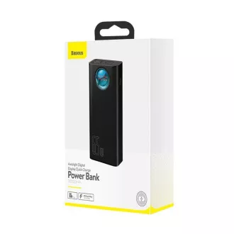 Baseus Amblight powerbank z digitalnim zaslonom QC 30000mAh Overseas Edition   kabel Type-C/Type-C 100W 1m, črna