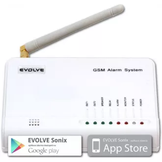 EVOLVEO Sonix - brezžični alarm GSM (4 daljinski upravljalniki, senzor gibanja PIR, senzor vrat/oken, zunanji zvočnik, Android/iPhone)
