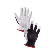 Kombinirane rokavice TECHNIK PLUS, črno-bele, velikost 10