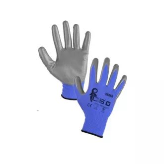 Rokavice CXS CERRO, prepojene z nitrilom, modro-sive, velikost 8