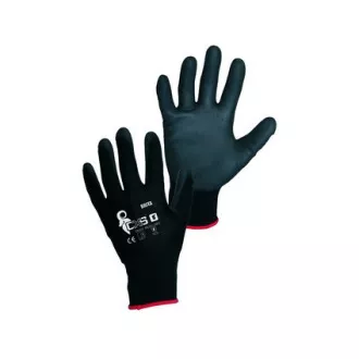 Prevlečene rokavice BRITA BLACK, črne, velikost 11
