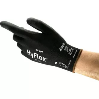 Prevlečene rokavice ANSELL HYFLEX 48-101, črne, velikost 4,5 mm, w. 06