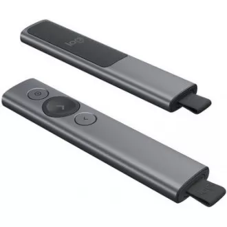 Logitech Presenters Spotlight Plus, brezžično, Bluetooth, temno sivo