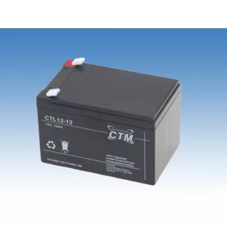 Baterija - CTM CTL 12-12L (12V/12Ah - Faston 250), življenjska doba 10-12 let