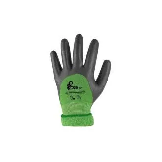 Rokavice CXS DOUBLE ROXY WINTER, zimske, potopljene v nitril, črno-zelene, velikost 10