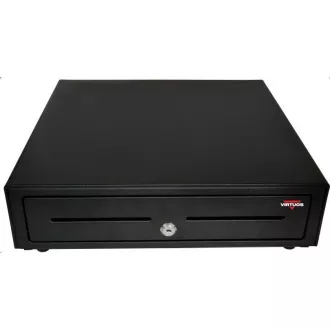 Blagajniški predal Virtuos S-410C - s kablom, vezava 4/8, 9-24V, črn
