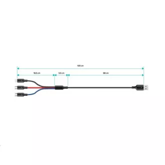 CONNECT IT Wirez 3v1 USB-C & Micro USB & Lightning, 1, 2 m
