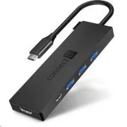 CONNECT IT USB-C vozlišče, 5v1 (USB-C, 3xUSB-A, HDMI), zunanje, antracit