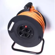 PREMIUMCORD Podaljševalni kabel 230V boben 50m, 4 vtičnice, črn
