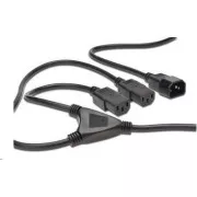 PREMIUMCORD Napajalni kabel 230V podaljšek Y - 1xM/2xF