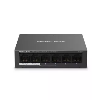 MERCUSYS stikalo MS106LP (6x100Mbps, 4xPoE , 40W, brez ventilatorja)