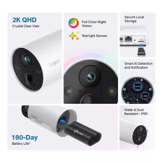 TP-Link Tapo C420 zunanja kamera (4MP, 2K QHD, 1440p, IR 15m, WiFi, IP65)