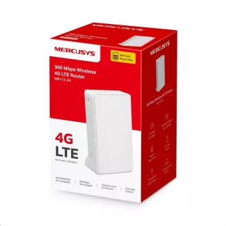 Mercusys MB112-4G WiFi4 usmerjevalnik (N300, 4G LTE, 2, 4GHz, 1x100Mb/s LAN/WAN, 1x100Mb/s LAN, 1xnanoSIM)