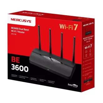 Usmerjevalnik MERCUSYS MR27BE EasyMesh WiFi7 (BE3600, 2, 4GHz/5GHz, 1x2, 5GbEWAN, 1x2, 5GbELAN, 2xGbE)