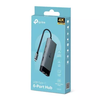 TP-Link UH6120C USB-C vozlišče 6v1 (2xUSB3.2Gen1, 1xUSB-C3.2Gen1, 1xGbE, 1xHDMI, PD 100W)