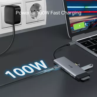 TP-Link UH7020C USB-C vozlišče 7v1 (2x USB3.2Gen1, 1xUSB-C3.2Gen1, 1xHDMI, 1xSD, 1xmicroSD, PD 100W)