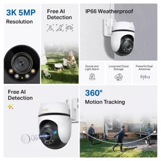 TP-Link Tapo C530WS zunanja kamera (5 MP, 3K 1620p, WiFi, IR 30 m, microSD kartica)