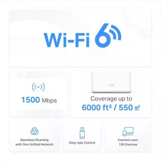 MERCUSYS Halo H60X(1 paket) WiFi6 Mesh (AX1500, 2, 4GHz/5GHz, 3xGbELAN/WAN(1xXR enota)