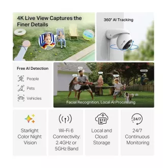TP-Link Tapo C560WS zunanja kamera (8MP, 4K 2160p, WiFi, IR 30m, microSD kartica)