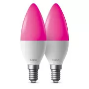 TP-Link Tapo L430C(2 paketa) pametna LED žarnica z možnostjo zatemnitve WiFi (barva, 2500K-6500K, 470lm, 2, 4GHz, E14)