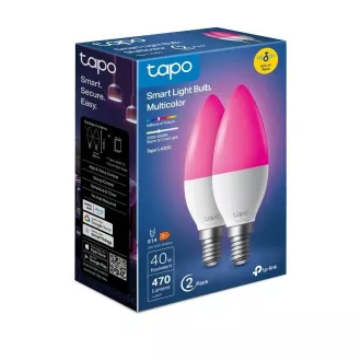 TP-Link Tapo L430C(2 paketa) pametna LED žarnica z možnostjo zatemnitve WiFi (barva, 2500K-6500K, 470lm, 2, 4GHz, E14)