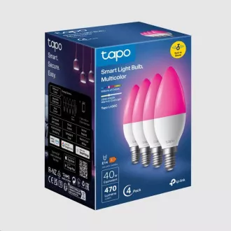 TP-Link Tapo L430C(4-pack) pametna LED žarnica z možnostjo zatemnitve WiFi (barva, 2500K-6500K, 470lm, 2, 4GHz, E14)
