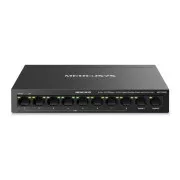 MERCUSYS stikalo MS110CMP (10x100Mb/s, 8xPoE , 115W, brez ventilatorja)