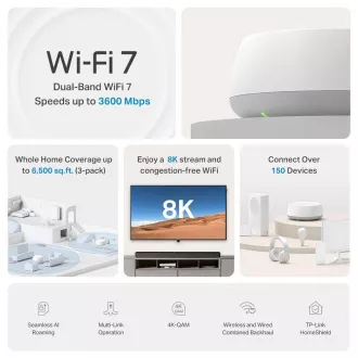 TP-Link Deco BE22(1 paket) WiFi7 Mesh (BE3600, 2, 4GHz/5GHz, 2xGbELAN/WAN)