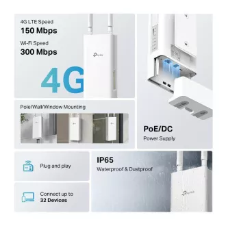 TP-Link TL-MR100-Outdoor zunanji usmerjevalnik WiiFi4 LTE (N300, 4G LTE, 2, 4GHz, 1x100Mb/s LAN, 1x100Mb/s LAN/WAN, 1xnanoSIM) TP-Link TL-MR100-Outdoor zunanji usmerjevalnik WiiFi4 LTE (N300, 4G LTE, 2, 4GHz, 1x100Mb/s LAN, 1x100Mb/s LAN/WAN, 1xnanoSIM)